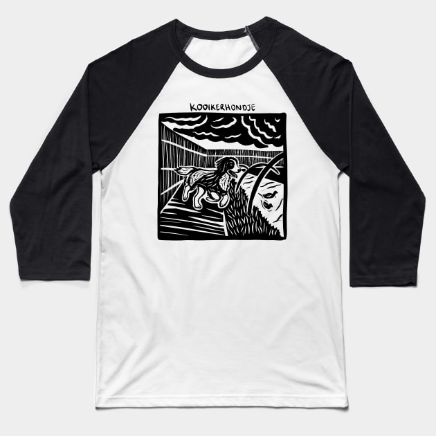 Kooikerhondje Stamp Art Baseball T-Shirt by aliasafia